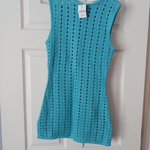 Cotton On Teal Crochet Swim Coverup